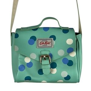 Cath Kidston Kids Retro Polka Dot Buckle Snap Closure Crossbody Bag Green Blue